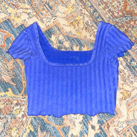 Aerie Offline Cropped Blue Top - Picture 1 of 3